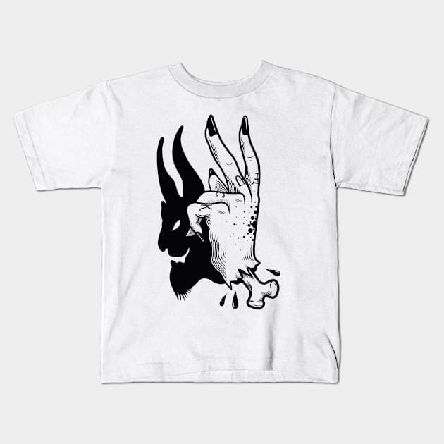 devil's shadow Kids T-Shirt by Adorline